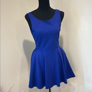 Lulu's Blue Fit and Flare Mini Dress